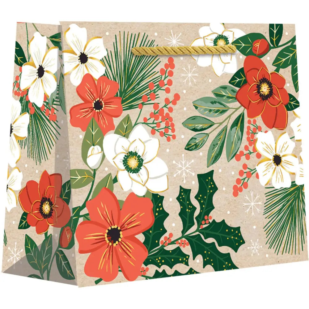 Small Tote - Christmas Flowers - BXST527