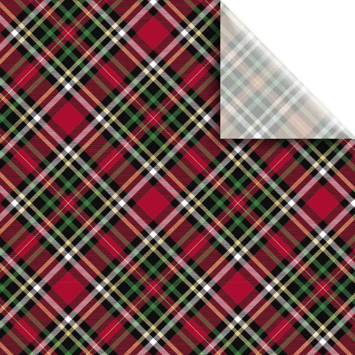 Tissue - Printed - Red Gold Plaid - BXPT637