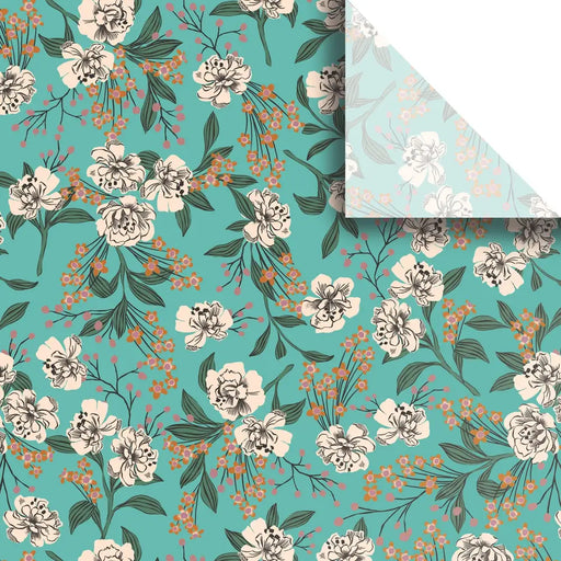 Tissue - Printed - Retro Floral Aqua - Retail 6 Pack (24 