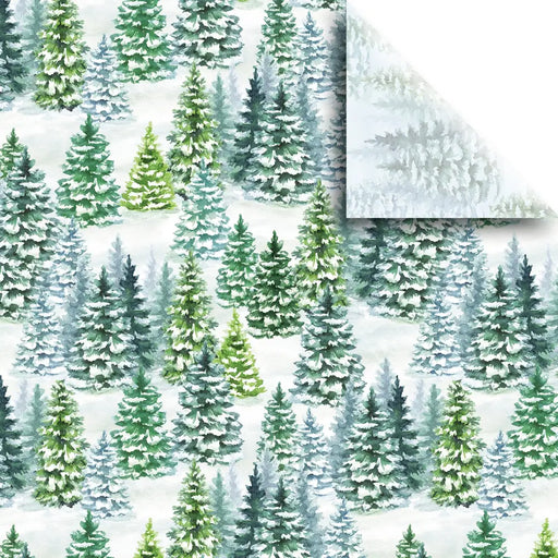 Tissue - Printed - Snowy Trees - Retail 6 Pack (24 Sheets) -