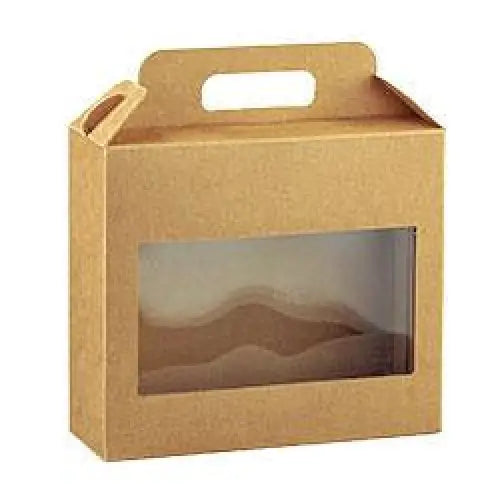Windowed Gable Box - Natural Kraft Finish -30/ctn - 8-5/8 x 